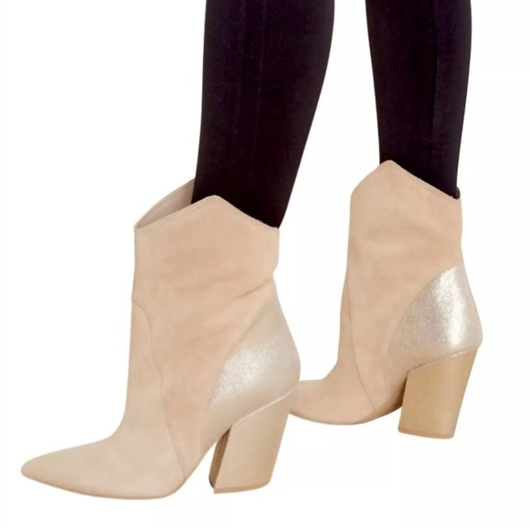 Nestly Dolce Vita ankle boots in Dune color Multi Suede beige gold size 6 - Picture 4 of 11